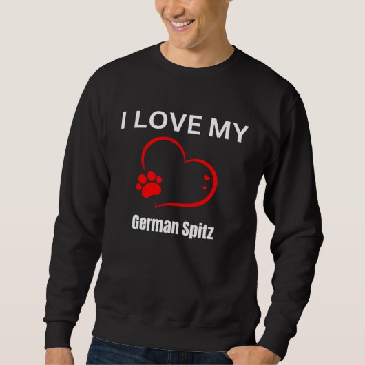 Sweatshirt I love my German Spitz breed dog Dog (Devant)