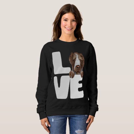Sweatshirt I Love My German Wirehaired Pointer Dog (Devant entier)
