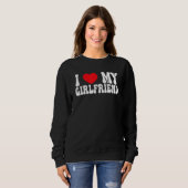 Sweatshirt I Love My Girlfriend GF Red Heart Love Valentine (Devant entier)