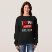 Sweatshirt I Love My Girlfriend Heart Valentines Day Matching (Devant entier)