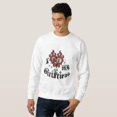 Sweatshirt I Love My Girlfriend - Red - DingusDesign (Devant entier)