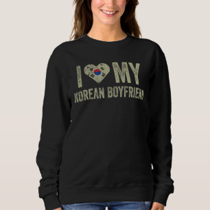 Sweatshirt I Love My Korean Boyfriend Sud Corée Drapeau Girlf