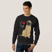 Sweatshirt I Love My Mastiff Dog Raglan Baseball (Devant entier)