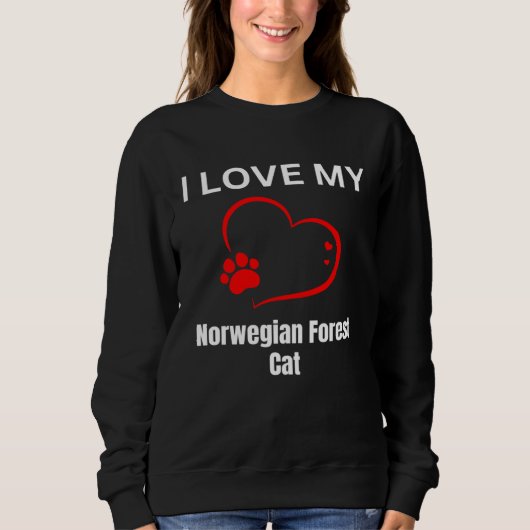 Sweatshirt I love my norwegian forest cat breed cat Cat (Devant)