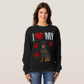 Sweatshirt I Love My Rottweiler mignonne Rottie Boucher Rotty (Devant entier)