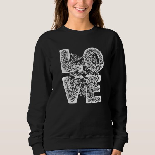 Sweatshirt I Love My Yorkshire Terrier Dog Theme Design (Devant)