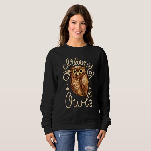 Sweatshirt I Love Owls (Devant entier)