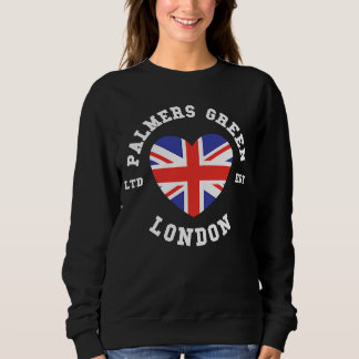 Sweatshirt I Love PALMERS GREEN London Heart Flag Badge