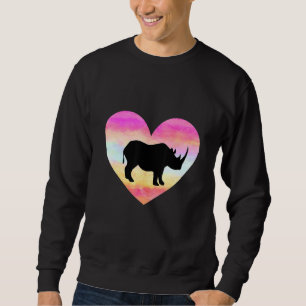 Sweatshirt I Love Rhinos Coeur Colorful Fille Fille Rhinocero