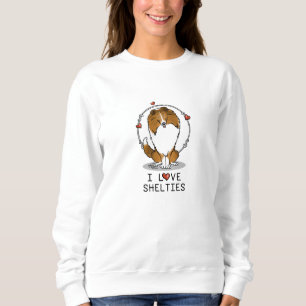 Sweatshirt I Love Shelts (sable 2) Shetland Sheepdogs mignonn