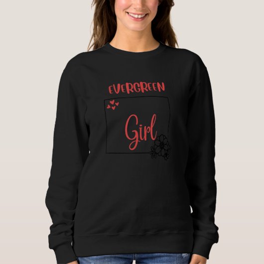 Sweatshirt I Love State Of Colorado Flower Outline Evergreen  (Devant)