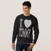 Sweatshirt I Love Tommy Valentine Boyfriend Son Boy Heart Hus (Devant entier)