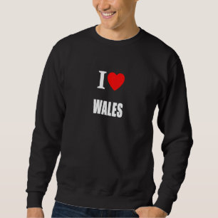 Sweatshirt I Love Wales Cymru Welsh Football Rugby Sports Sup