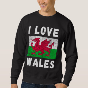 Sweatshirt I Love Wales Vintage Welsh Wales Family Travel Sou