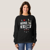 Sweatshirt I Love Wine and Cows Funny Farming Drinking Farm A (Devant entier)
