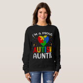 Sweatshirt I m a Proud Autism Aunt Autism Awareness Puzzle Pi (Devant entier)