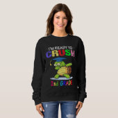 Sweatshirt I m Ready To Crush 2nd grade Dabbing turtle Girls (Devant entier)