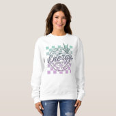 Sweatshirt I Match Energy, Peace Sign, À damiers Design (Devant entier)