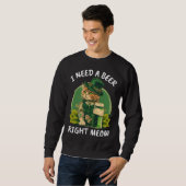 Sweatshirt I Need A Beer Right Meow  Cat Irish Catrick s Catt (Devant entier)