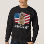 Sweatshirt I Shih Tzu Pas Américain Drapeau Propriétaire Chih (Devant)