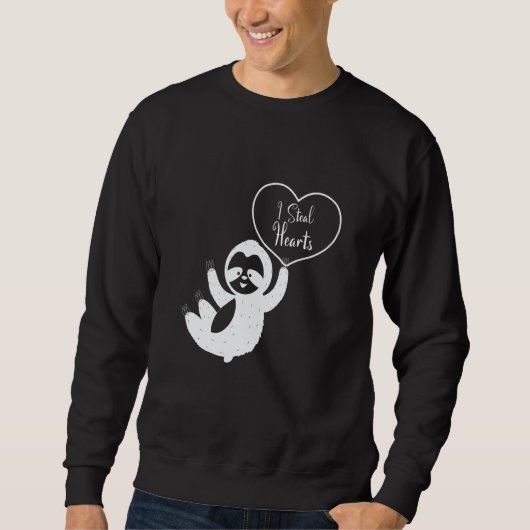 Sweatshirt I Steal Hearts Sloth Valentines Day  2 (Devant)