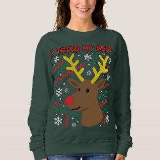 Sweatshirt I Tried My Best, Christmas Festive Fiasco
