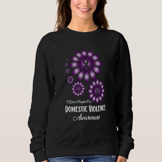 Sweatshirt I wear purple for Domestic Violence Awareness Sunf (Devant)