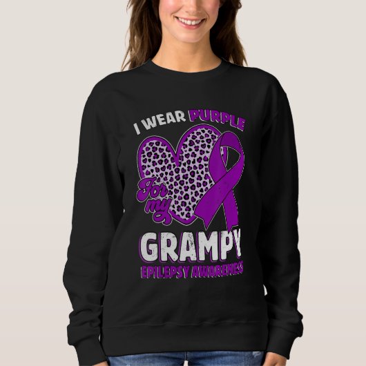 Sweatshirt I Wear Purple For My Grampy Epilepsy Awareness Leo (Devant)