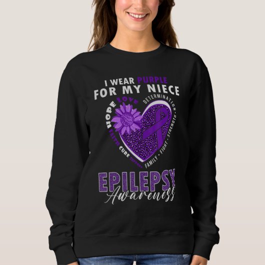 Sweatshirt I Wear Purple For My Niece Epilepsy Awareness Supp (Devant)