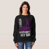 Sweatshirt I Wear Purplee In Memory Of My Son Overdose Awaren (Devant entier)
