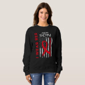 Sweatshirt I Wear Red Son Heart Disease Awareness Flag Matchi (Devant entier)