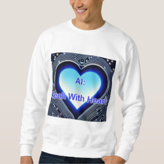 Sweatshirt IA : Technologie avec cœur Hommes Blanc