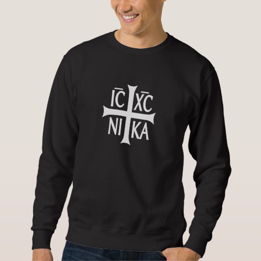 Sweatshirt IC XC NIKA croix chrétienne orthodoxe (Devant)