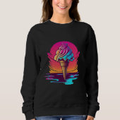 Sweatshirt Ice Cream Synthwave 80s Retrowave Aesthetic (Devant)