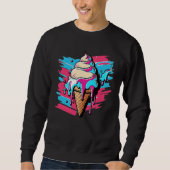 Sweatshirt Ice Cream Synthwave 80s Retrowave Aesthetic  1 (Devant)