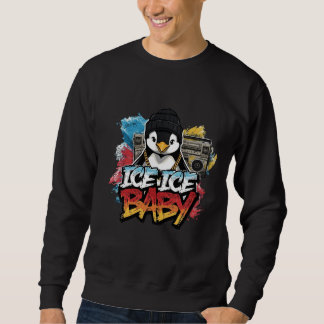 Sweatshirt Ice Ice Baby — Manchot avec Casquette et T-Shirt à