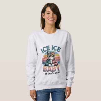 Sweatshirt 'Ice Ice Baby' Retro Sunglasses Cat