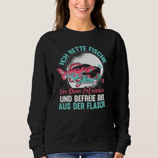 Sweatshirt Ich Rette Fischaus Dem Wasser Dit Hobby À Angler (Devant)