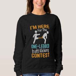Sweatshirt Ici Pour Le Concours D'Un Bouton De Jambe À Couper