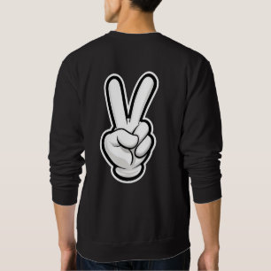 Sweatshirt Icône Classique du Symbole de la Main de la Paix