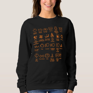 Sweatshirt Icônes Dash Avertissement de voiture Lumières Gara