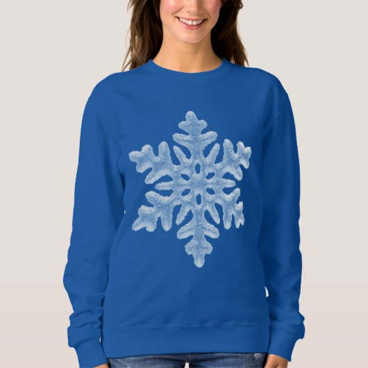 Sweatshirt Icy White Frozen Snowflake Élégant Joyeux Noël (Devant)