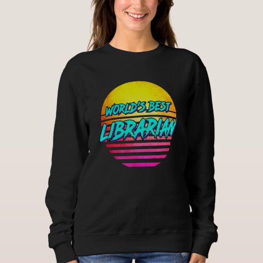 Sweatshirt Idée bibliothécaire Mondes Meilleur bibliothécaire (Devant)