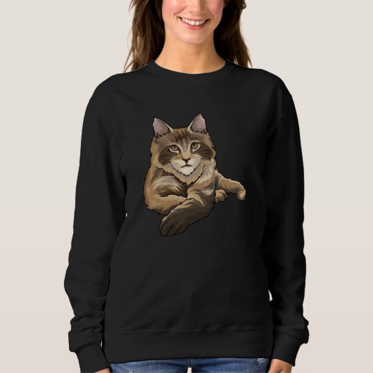 Sweatshirt Idée cadeau de chat de Maine Coon (Devant)