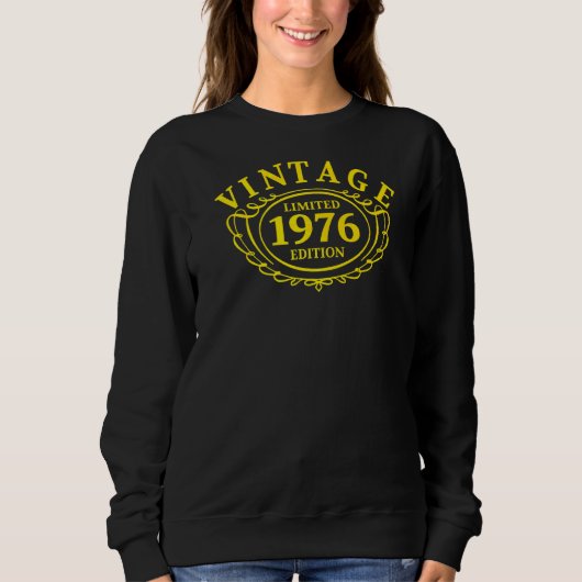 Sweatshirt Idée d'anniversaire vintage de 1976 (Devant)