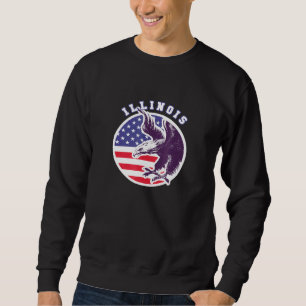 Sweatshirt Illinois American Patriot Veteran Eagle Pride Stat