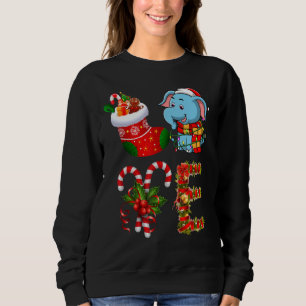 Sweatshirt Illuminations de Noël éléphants Led Santa Hat Noël