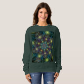 Sweatshirt Illuminé Abstrait brillant Turquoise violet Fracta (Devant entier)