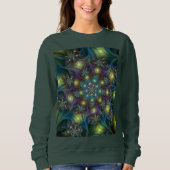 Sweatshirt Illuminé Abstrait brillant Turquoise violet Fracta (Devant)