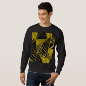 Sweatshirt Illusion de texture du triangle noir or (Devant entier)